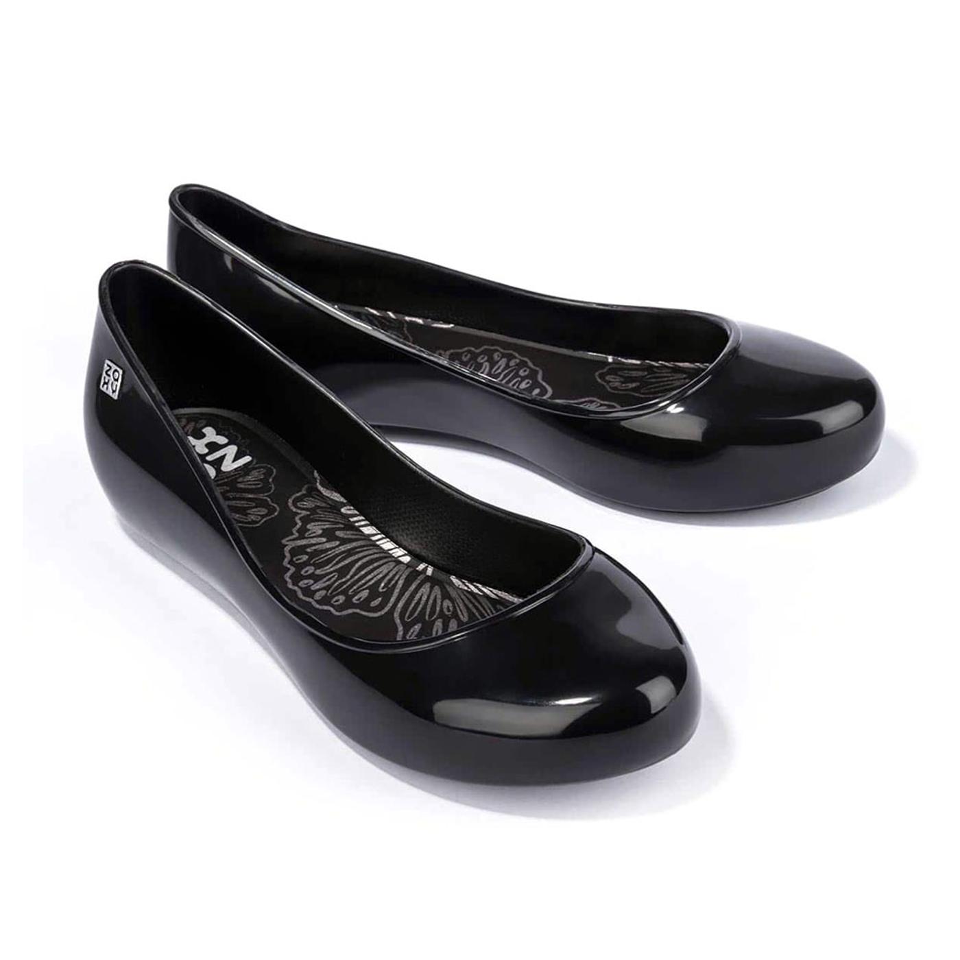 ZAXY NEW POP FLOWER FEM black 83424 ZAPATO CERRADO FLAT