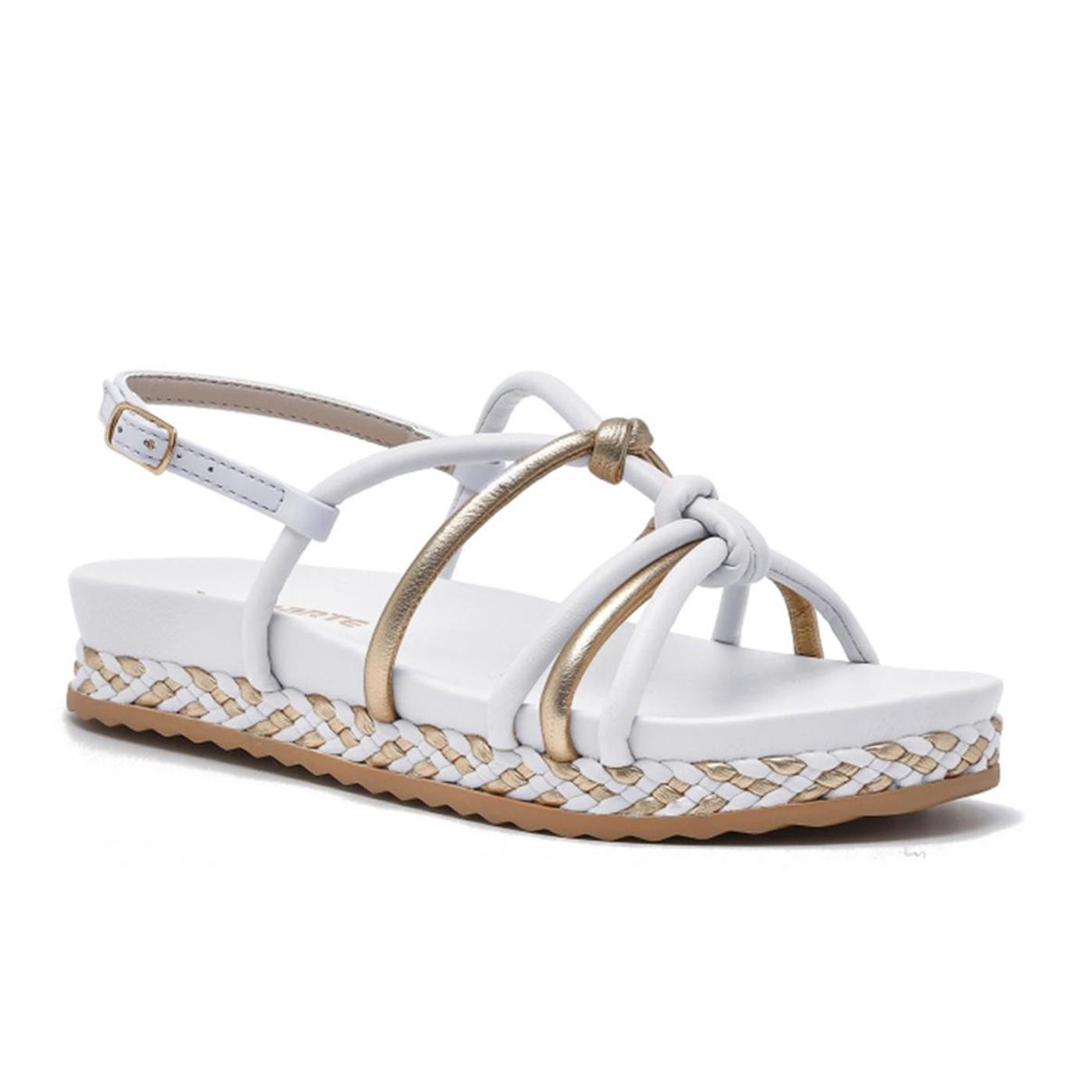 VIA MARTE 22-18605-02 sandalia branco/gold/branco 22-18605-02 SANDALIA FLAT