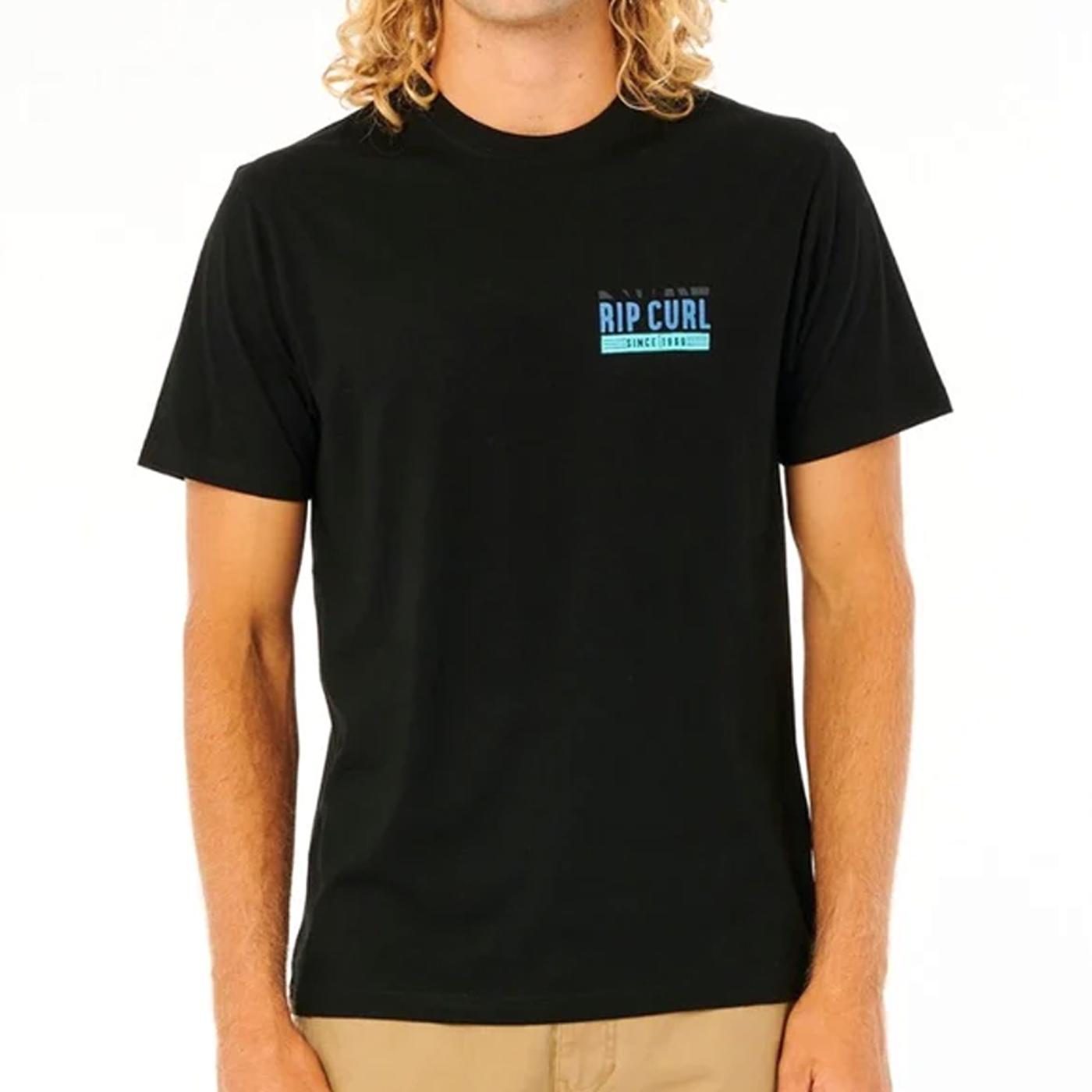 RIP CURL ORIGIN PALMS TEE black 02EMTE CAMISA T-SHIRT