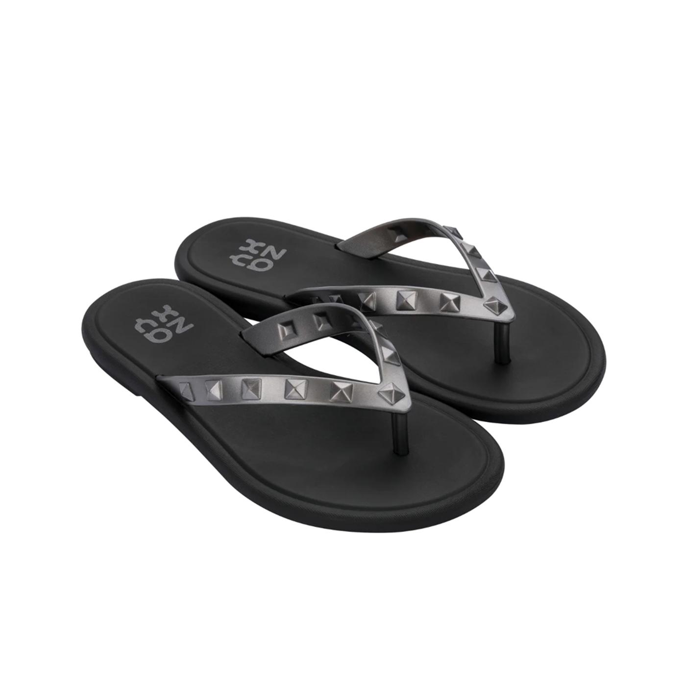 ZAXY POP RAST AD dark silver/black 18578 SANDALIA FLAT