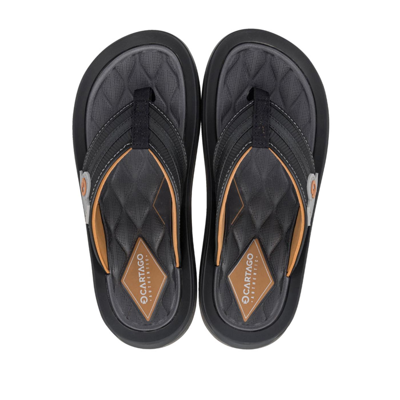 CARTAGO 12403 - CARTAGO SANTORINI VII THONG AD grey/black/brown 12403 SANDALIA FLAT