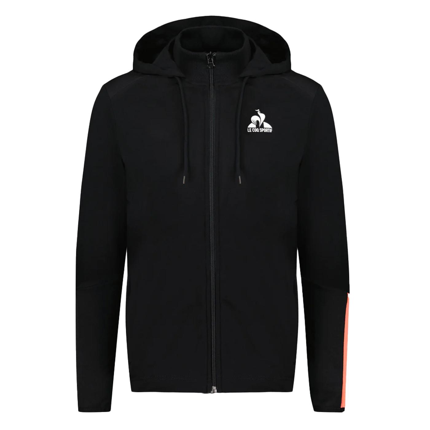 LE COQ SPORTIF TRAINING SP FZ Hoody N°2 M black/orange black/orange perf 2410229 ABRIGO SUDADERA