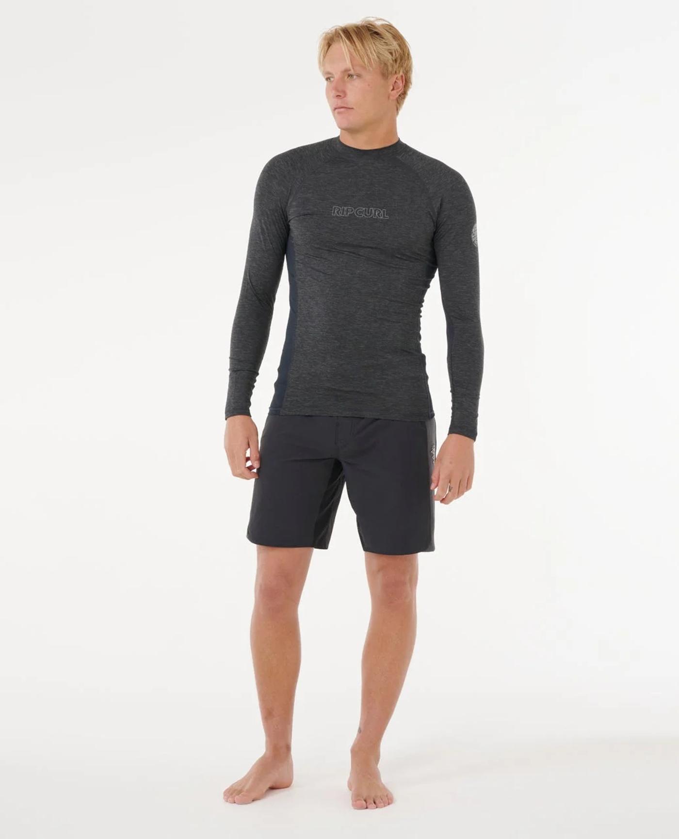RIP CURL STACK UPF black marle 166MRV CAMISETA T-SHIRT