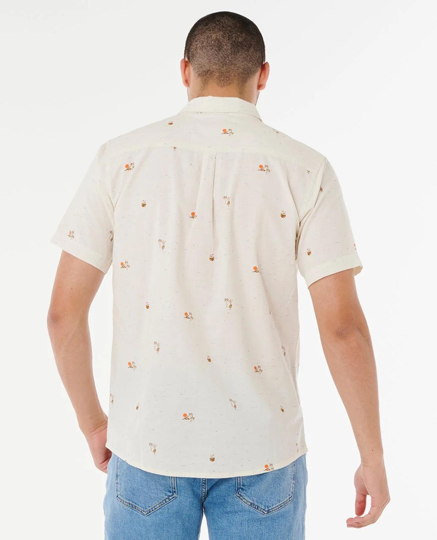 RIP CURL Skelly Breach off white 05XMSH CAMISA CAMISA DE BOTONES CORTA