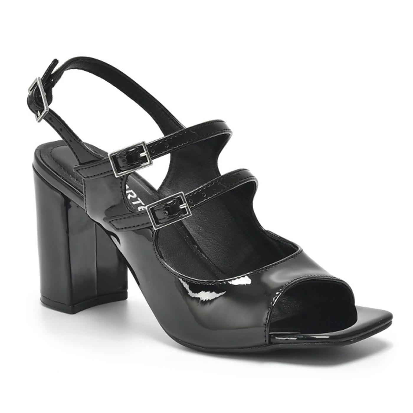 VIA MARTE SANDALIA 139-003-01 verniz preto 139-003-01 SANDALIA TACON