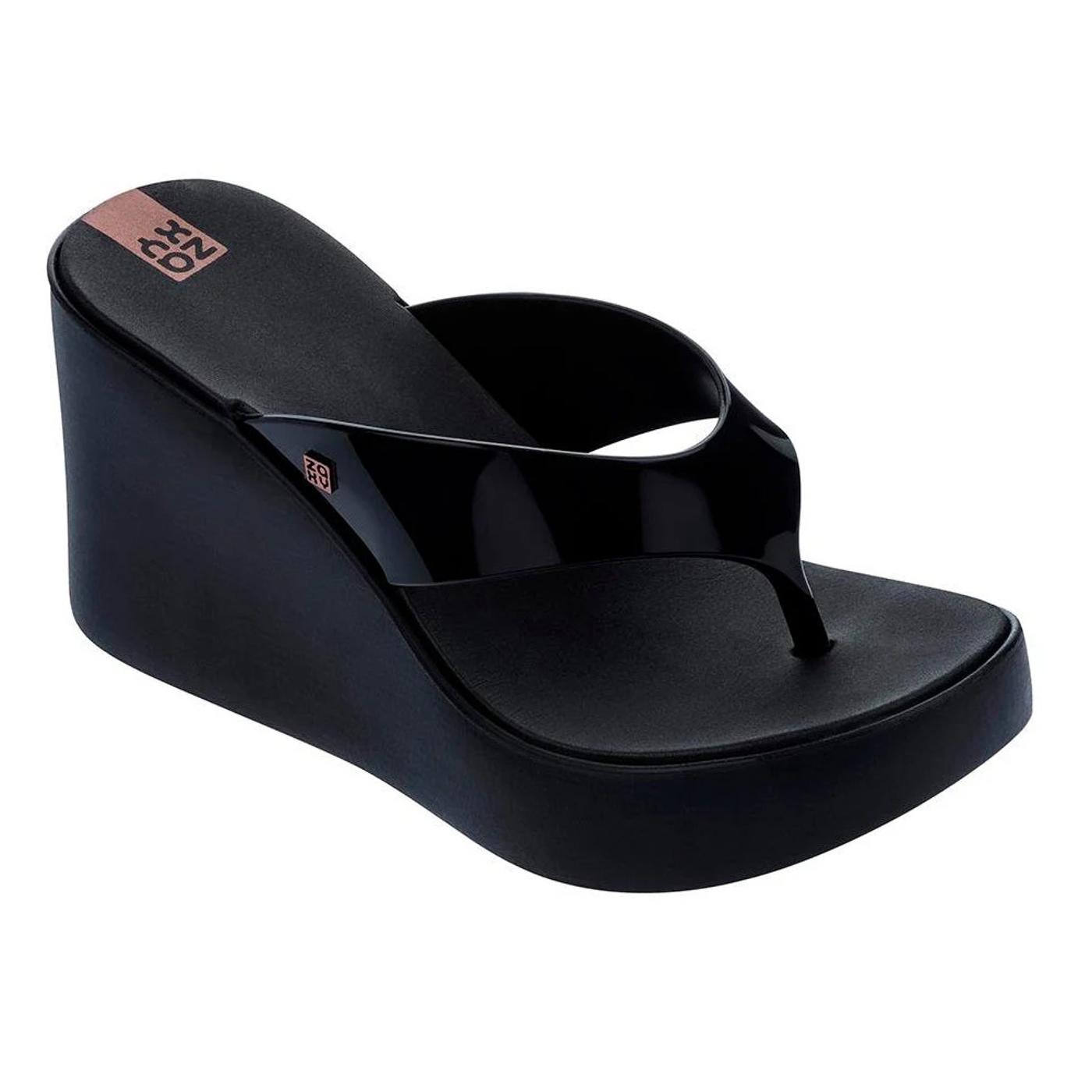 ZAXY SUNNY PLAT FEM heart black 83138 SANDALIA PLATAFORMA